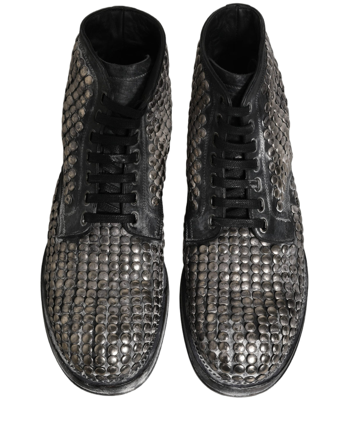 Dolce & Gabbana Men's Leather Lace-Up Ankle Boots - Black