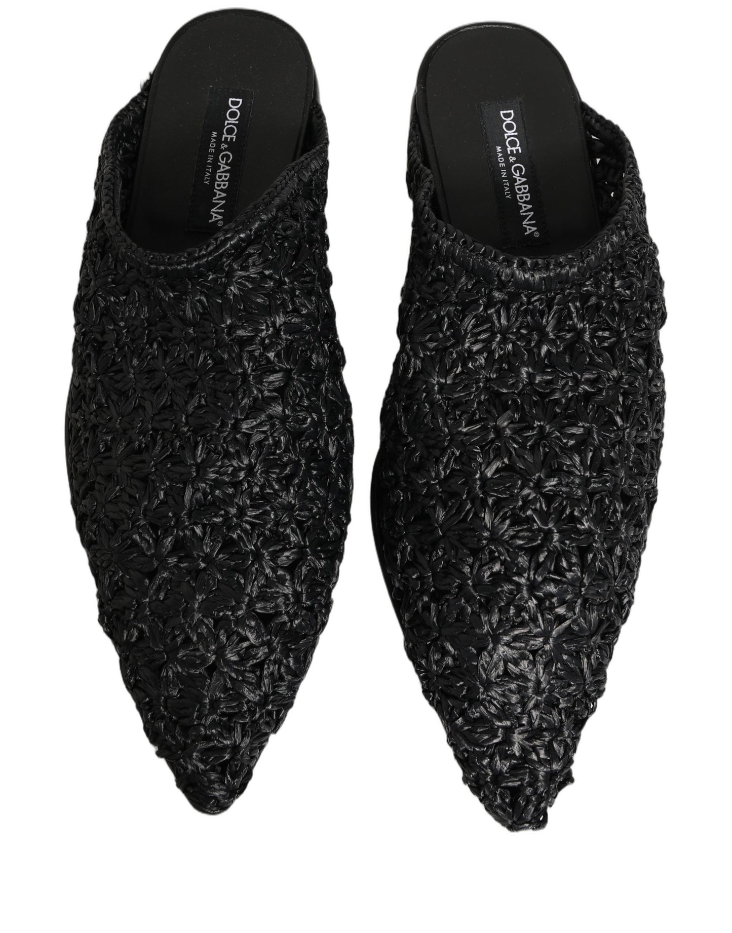 Dolce & Gabbana Black Mules Slides Slippers Men Flats Shoes