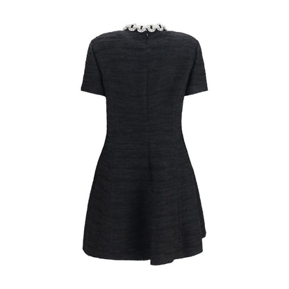 Dress by Valentino Garavani for women in polyamide cotton viscose & crystal black showcases a striking silhouette, elegantly detailed with a , refined crew neckline, and a striking midi for a striking finish.
