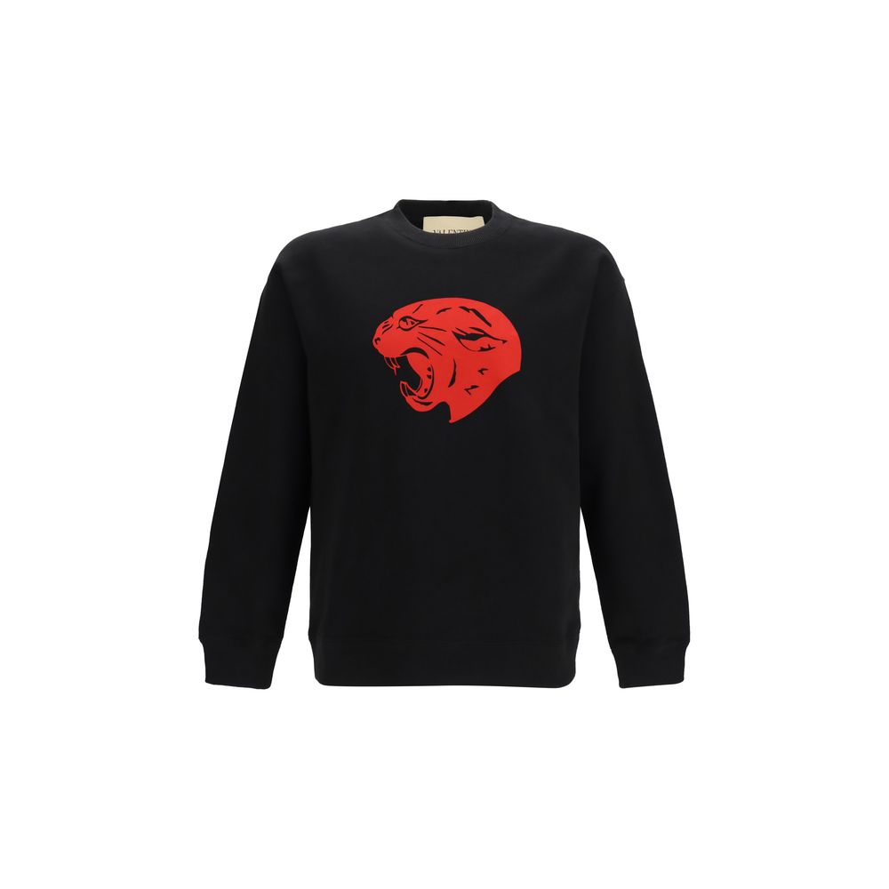 Sweatshirt Hoodie by Valentino Garavani for men in cotton black & print features a authentic silhouette, showcasing a sophisticated hooded crew neckline and authentic detail for a refined finish.