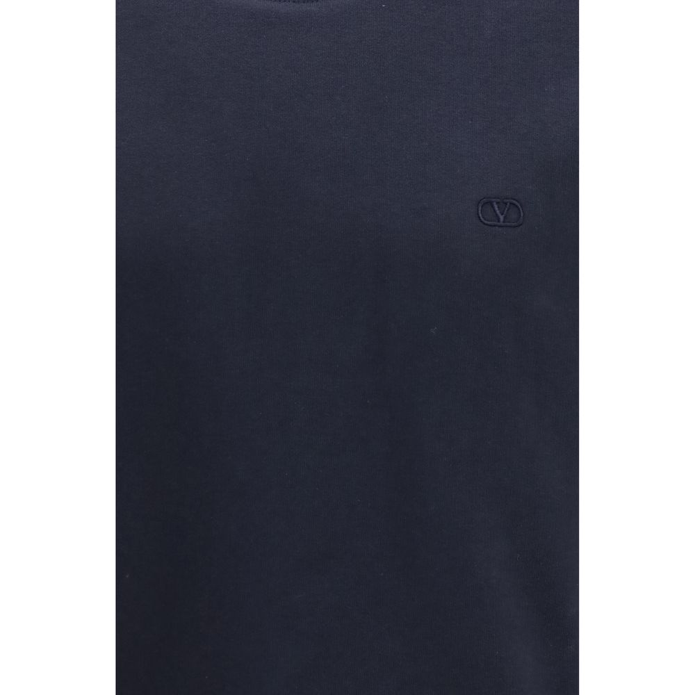 Sweatshirt by Valentino Garavani for men in cotton blue & signature showcases a slouchy chic silhouette, artfully detailed with a slouchy chic crew neckline and for a slouchy chic finish.