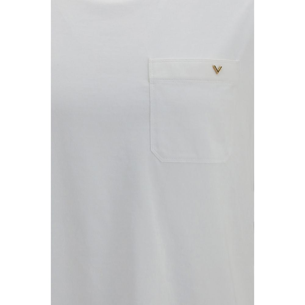 T-Shirt by Valentino Garavani for men in cotton white & signature showcases a unassuming silhouette, artfully detailed with a refined and unassuming for a sophisticated, contemporary look.