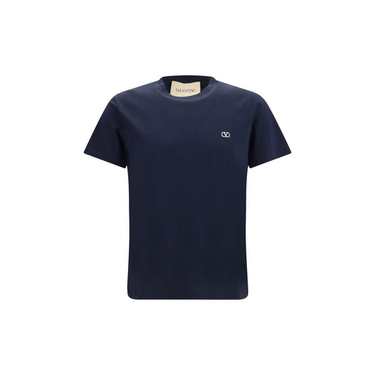 T-Shirt by Valentino Garavani for men in cotton blue & signature showcases a chic silhouette, artfully detailed with a chic crew neckline and short-sleeve for a chic finish.