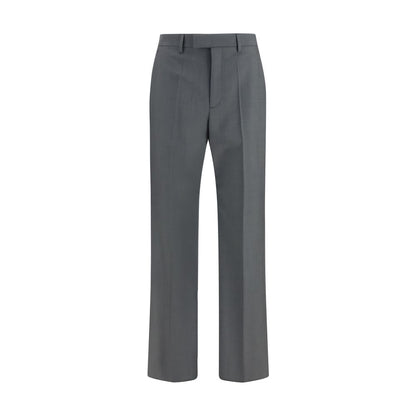 Trousers by Valentino Garavani for men in merino wool & mohair gray features a sculptural silhouette, showcasing a sculptural straight-leg & regular-fit and long with a sophisticated for a sculptural finish.