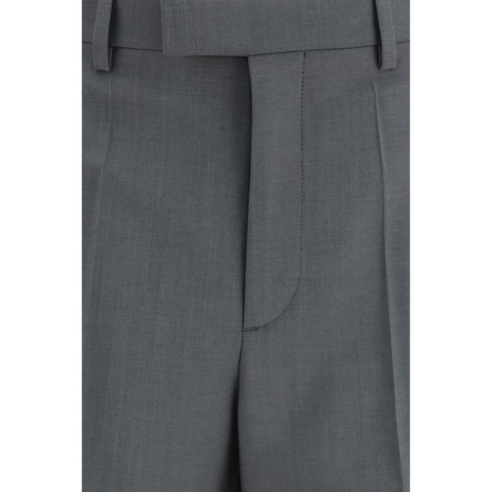 Trousers by Valentino Garavani for men in merino wool & mohair gray presents a smart silhouette, meticulously detailed with a smart straight-leg & regular-fit, a smart long, and a smart .