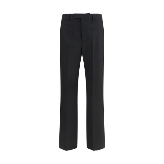 Trousers by Valentino Garavani for men in merino wool black features an sartorial silhouette, showcasing a precise regular-fit and long with a sartorial for a refined look.