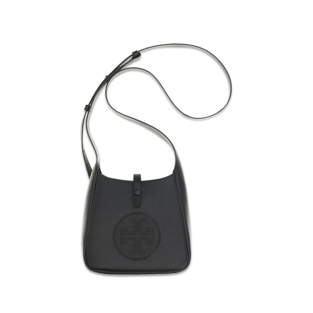 2-in-1 Shoulder & Crossbody Bag by Tory Burch for women in bos taurus calf nappa & pebbled leather black features an effortlessly chic silhouette with a secure snap, ample internal-pockets, and versatile crossbody-strap, shoulder-strap & adjustable-strap for effortlessly chic everyday luxury.