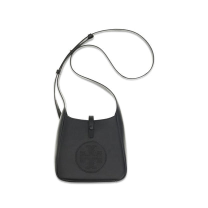2-in-1 Shoulder & Crossbody Bag by Tory Burch for women in bos taurus calf nappa & pebbled leather black features an effortlessly chic silhouette with a secure snap, ample internal-pockets, and versatile crossbody-strap, shoulder-strap & adjustable-strap for effortlessly chic everyday luxury.