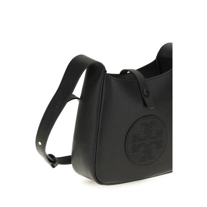 2-in-1 Shoulder & Crossbody Bag by Tory Burch for women in bos taurus calf nappa & pebbled leather black presents a versatile silhouette, showcasing a secure snap and versatile internal-pockets with versatile crossbody-strap, shoulder-strap & adjustable-strap for a sophisticated look.