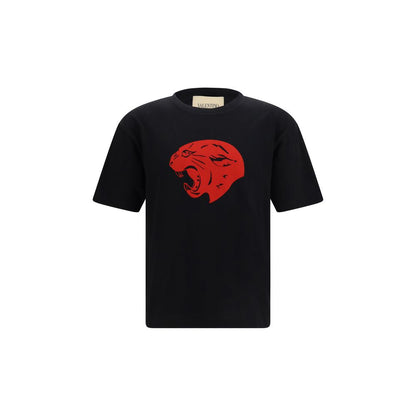 T-Shirt by Valentino Garavani for men in cotton black, signature & print features a plush silhouette, showcasing a sophisticated round neckline and short-sleeve for a truly plush finish.