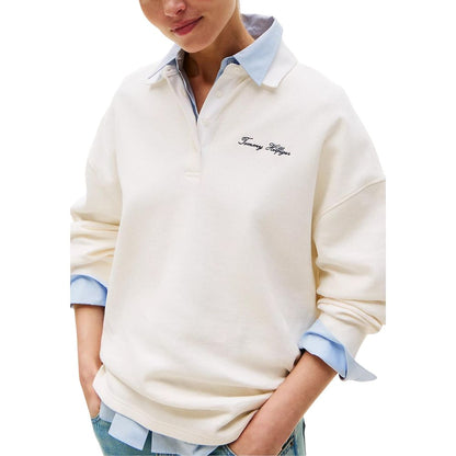 Activewear Sweatshirt by Tommy Hilfiger for women in polyamide beige presents a ergonomic silhouette, showcasing a sophisticated and detailed with premium for a ergonomic finish.