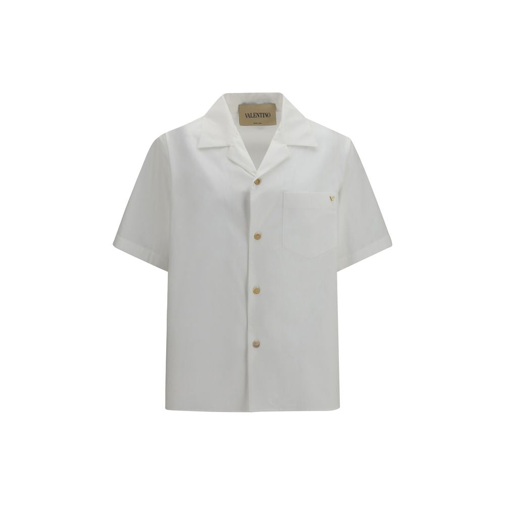 Shirt by Valentino Garavani for men in cotton gold & white presents a discerning silhouette, showcasing a sophisticated and short-sleeve for a truly discerning finish.