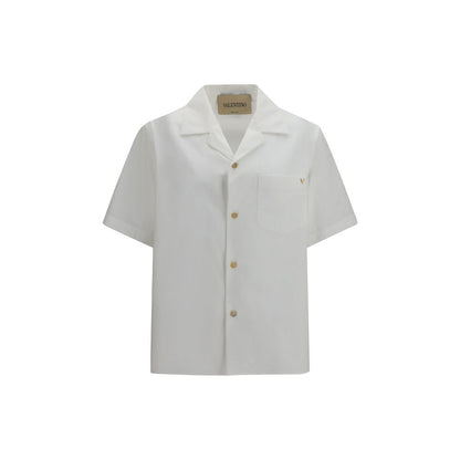 Shirt by Valentino Garavani for men in cotton gold & white presents a discerning silhouette, showcasing a sophisticated and short-sleeve for a truly discerning finish.