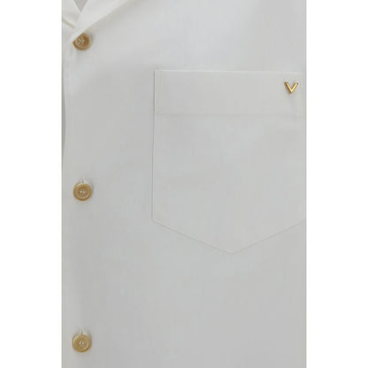 Shirt by Valentino Garavani for men in cotton gold & white features an architectural silhouette with a refined and elegant for a architectural look.