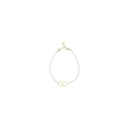 Bracelet by Valentino Garavani for women in bos taurus calf leather and gold & signature showcases a refined silhouette, artfully capturing the essence of V Logo Women's Gold Bracelet with its refined .