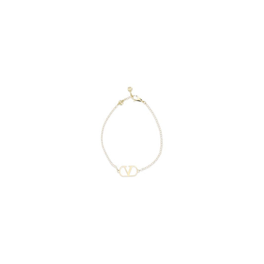 Bracelet by Valentino Garavani for women in bos taurus calf leather and gold & signature showcases a refined silhouette, artfully capturing the essence of V Logo Women's Gold Bracelet with its refined .