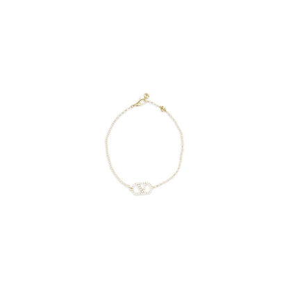 Bracelet by Valentino Garavani for women in bos taurus calf leather gold & signature features a architectural silhouette, elegantly showcasing a architectural that defines the V Logo Women's Gold Bracelet aesthetic.