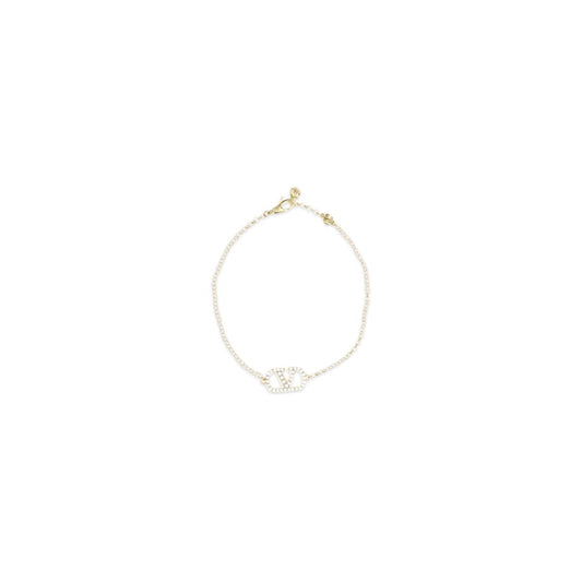 Bracelet by Valentino Garavani for women in bos taurus calf leather gold & signature features a architectural silhouette, elegantly showcasing a architectural that defines the V Logo Women's Gold Bracelet aesthetic.