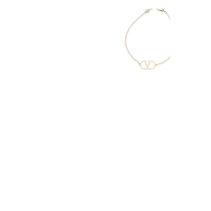 Bracelet by Valentino Garavani for women in bos taurus calf leather gold & signature features a architectural silhouette, elegantly showcasing a architectural that defines the V Logo Women's Gold Bracelet aesthetic.