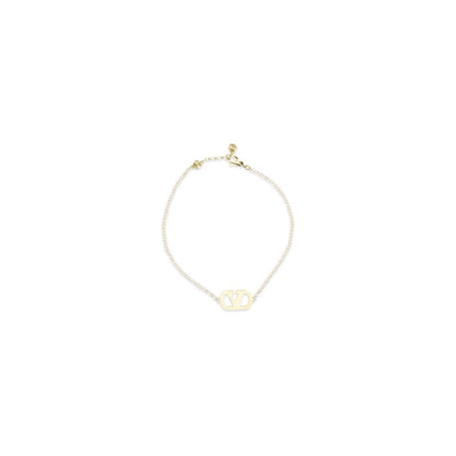 Bracelet by Valentino Garavani for women in bos taurus calf leather gold & signature features an svelte silhouette, showcasing the svelte of the V Logo Women's Gold Bracelet for a sophisticated, svelte look.