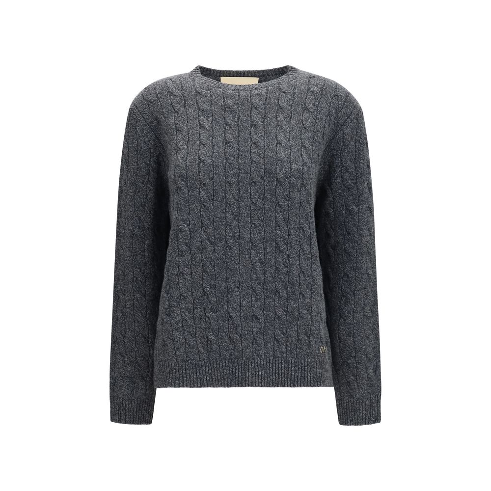 Sweatshirt by Valentino Garavani for women in merino virgin wool gray & gold features an magnificent silhouette, showcasing a sophisticated round neckline and long-sleeve detail for a truly magnificent finish.