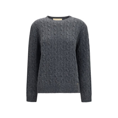 Sweatshirt by Valentino Garavani for women in merino virgin wool gray & gold features an magnificent silhouette, showcasing a sophisticated round neckline and long-sleeve detail for a truly magnificent finish.