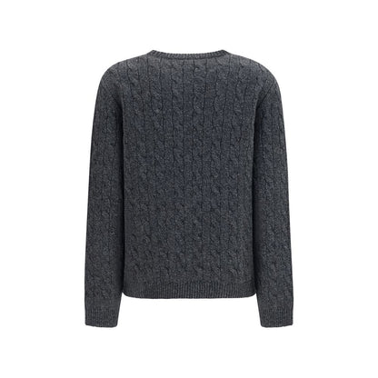 Sweatshirt by Valentino Garavani for women in merino virgin wool gray & gold features an enviable silhouette, showcasing a premium and refined round neckline for a truly enviable finish.