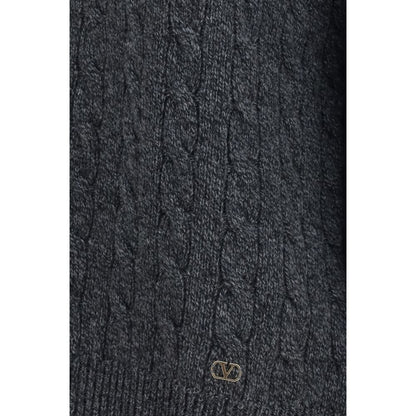 Sweatshirt by Valentino Garavani for women in merino virgin wool gray & gold features a unrivaled silhouette with a refined and unrivaled detailing for a sophisticated look.