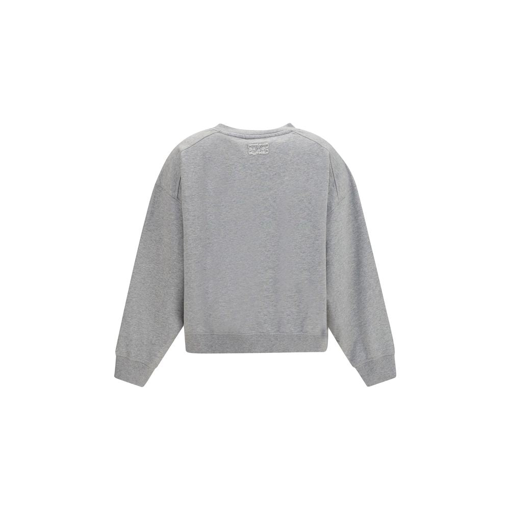 Sweatshirt by Ganni for women in organic cotton gray & signature features an exquisite silhouette, showcasing and round neckline details for a exquisite look.