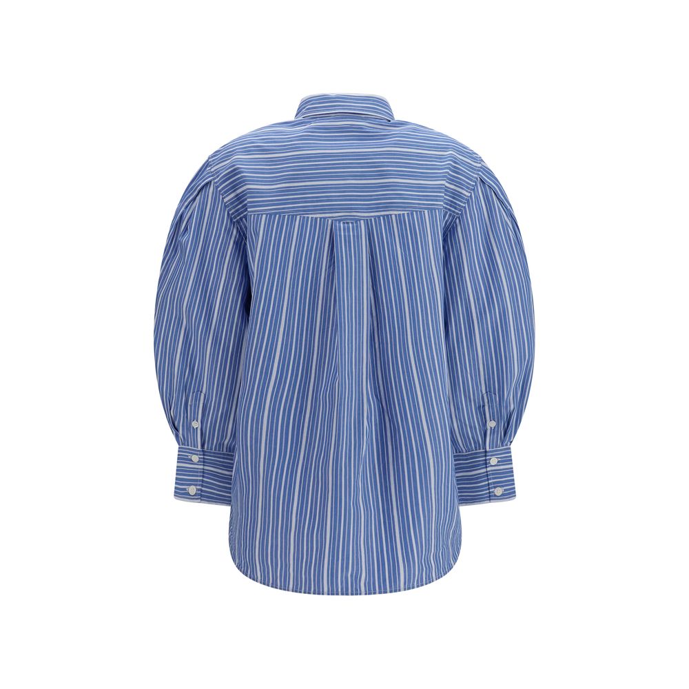 T-Shirt by Ganni for women in cotton blue, patterned & striped features an on trend silhouette, perfectly showcasing a on trend and for an elevated aesthetic.