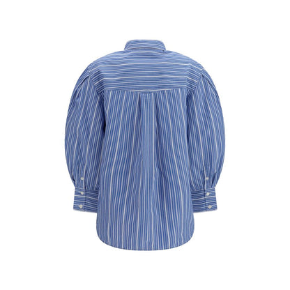 T-Shirt by Ganni for women in cotton blue, patterned & striped features an on trend silhouette, perfectly showcasing a on trend and for an elevated aesthetic.