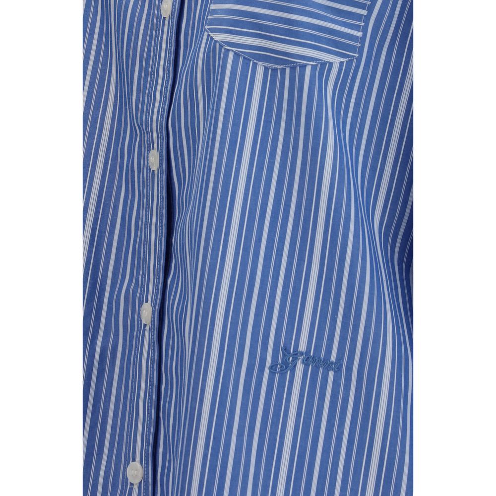 T-Shirt by Ganni for women in cotton blue, patterned & striped features a plush silhouette, showcasing a sophisticated and for a truly plush finish.