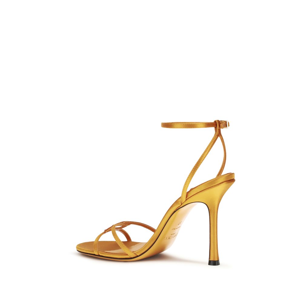 Stiletto Ankle Strap Sandals by Jimmy Choo for women in silk satin orange features an statuesque Women's Silk Satin Stiletto Ankle Strap Sandals silhouette with a refined stiletto and elegant .