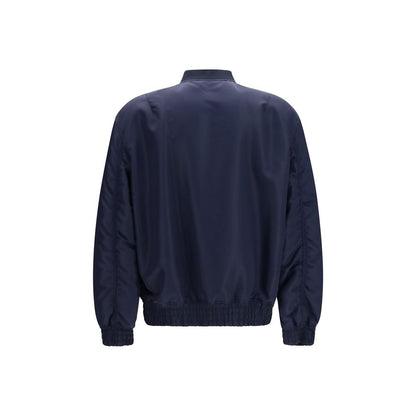 Bomber Jacket by Valentino Garavani for men in nylon blue & gold features an on trend silhouette, showcasing refined pockets and a sophisticated for a truly on trend finish.