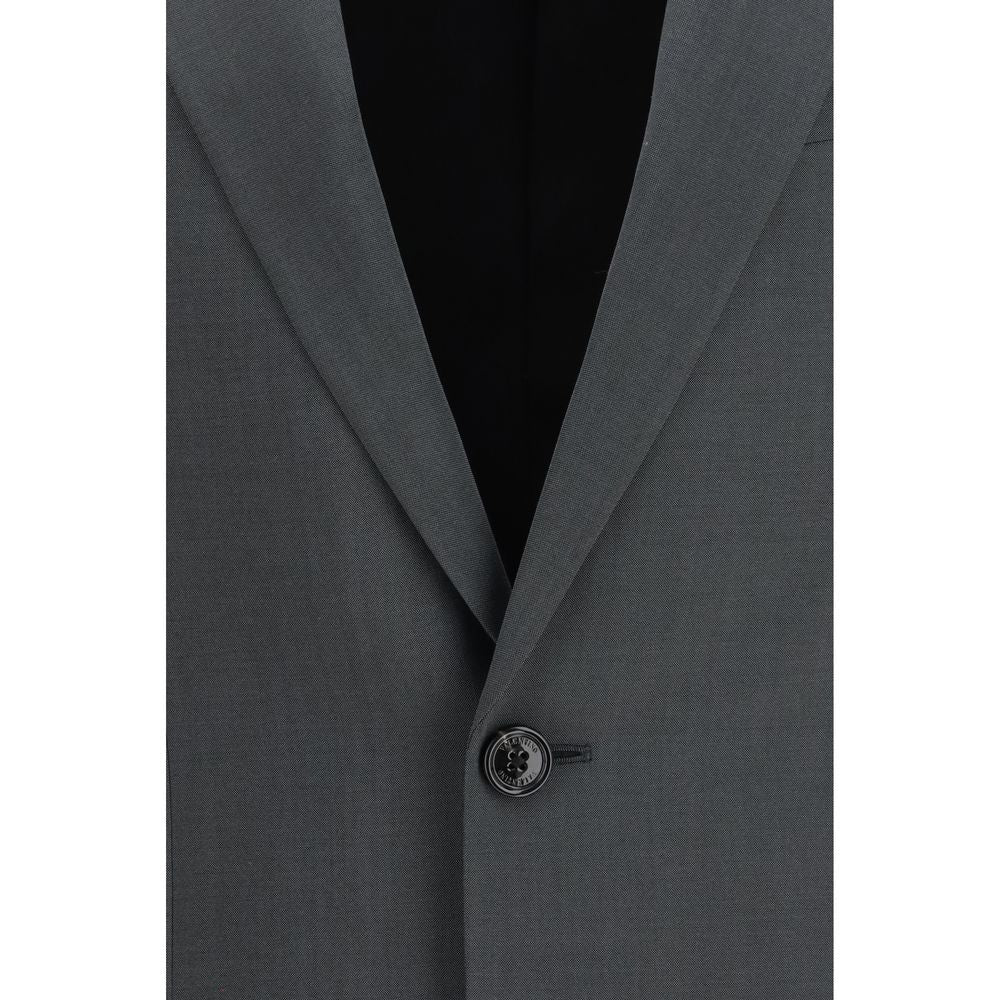 Jacket by Valentino Garavani for men in merino wool & mohair gray & monogram features a smart silhouette, perfectly accentuated by its unique and functional pockets for a smart finish.