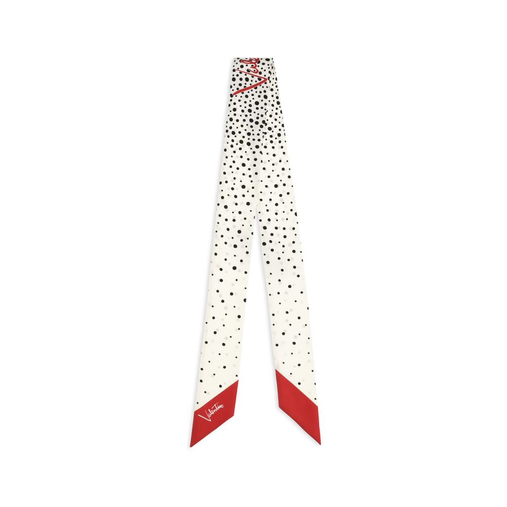 Scarf by Valentino Garavani for women in silk twill beige & print showcases a on trend silhouette, artfully capturing the on trend essence of the Silk Twill Scarf design with a sophisticated finish.