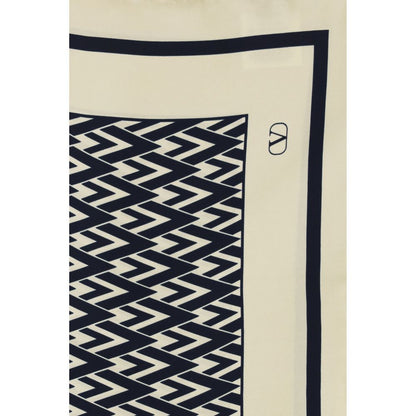 Scarf by Valentino Garavani for women in silk beige & print showcases a on trend silhouette, artfully capturing the on trend essence of the Silk Scarf design with a sophisticated finish.