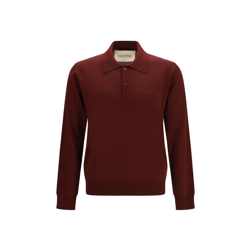 Polo Shirt by Valentino Garavani for men in merino wool bordeaux showcases a enviable silhouette, featuring a refined and long-sleeve for a enviable finish.