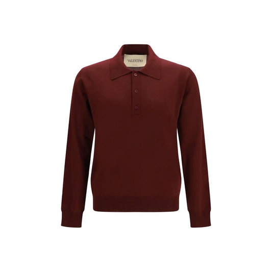 Polo Shirt by Valentino Garavani for men in merino wool bordeaux showcases a enviable silhouette, featuring a refined and long-sleeve for a enviable finish.