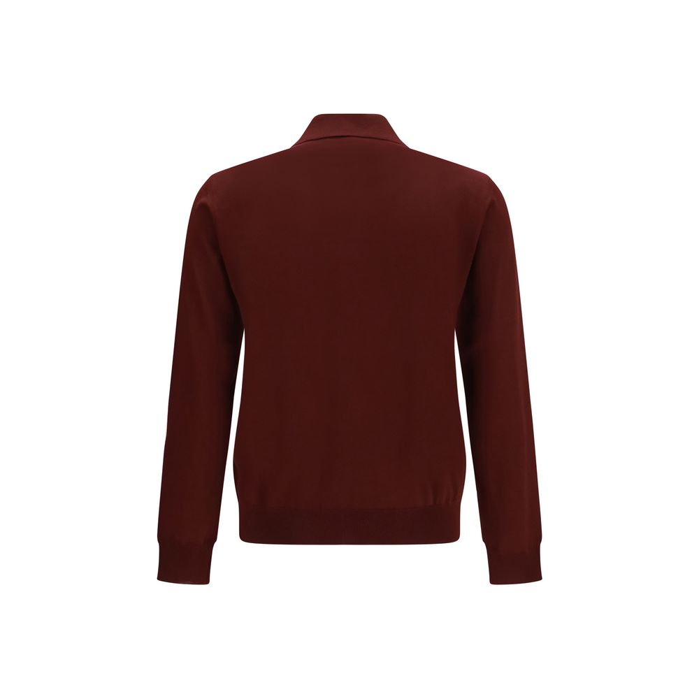 Polo Shirt by Valentino Garavani for men in merino wool bordeaux presents a crisp silhouette, artfully detailed with a crisp and crisp .