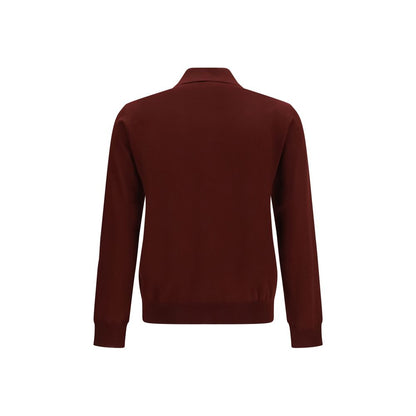 Polo Shirt by Valentino Garavani for men in merino wool bordeaux presents a crisp silhouette, artfully detailed with a crisp and crisp .