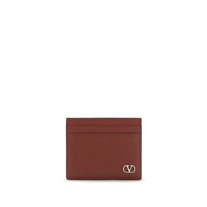 Cardholder Wallet by Valentino Garavani for men in bos taurus calfskin nappa leather & palladium bordeaux, palladium & signature presents a architectural silhouette from the V Logo Bos Taurus Calfskin Nappa Leather & Palladium Cardholder Wallet collection, showcasing architectural card-organization compact-design bifold for a architectural finish.