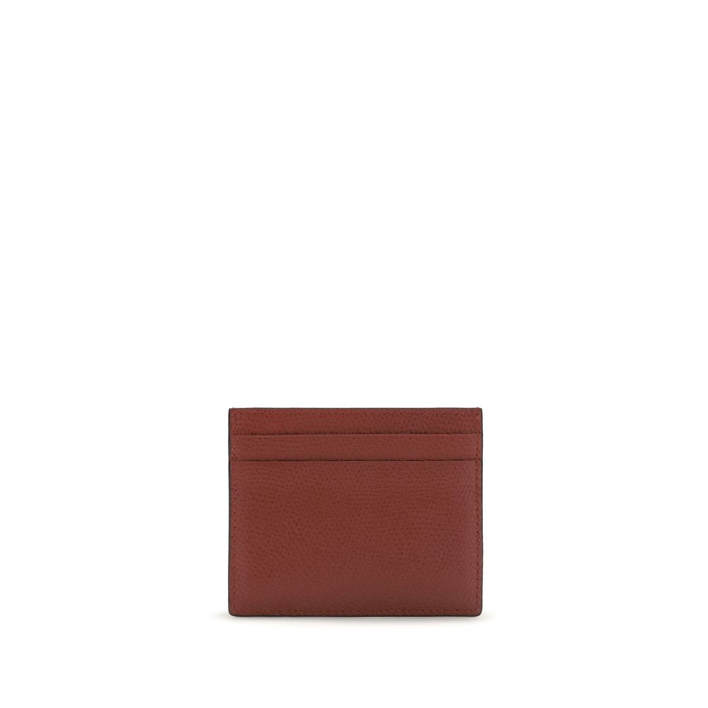 Cardholder Wallet by Valentino Garavani for men in bos taurus calfskin nappa leather & palladium bordeaux, palladium & signature presents a refined silhouette, artfully capturing the essence of the V Logo Bos Taurus Calfskin Nappa Leather & Palladium Cardholder Wallet design with sophisticated card-organization compact-design bifold for a refined look.