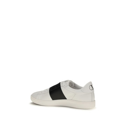 Sneakers by Valentino Garavani for men in bos taurus calf leather black presents a on trend silhouette from the Men's Low Top Slip On Bos Taurus Calf Leather Sneakers collection, showcasing a on trend low-top slip-on style for an elevated aesthetic.