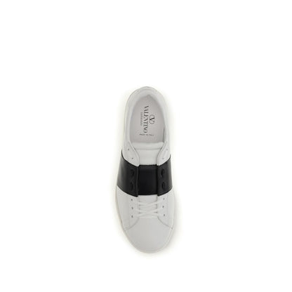 Sneakers by Valentino Garavani for men in bos taurus calf leather black presents a sumptuous silhouette, artfully capturing the essence of the Men's Low Top Slip On Bos Taurus Calf Leather Sneakers with its sumptuous low-top slip-on style design.