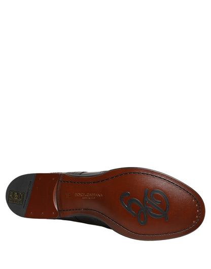Dolce & Gabbana Men's Polyurethane Viscose & Calf Leather Derby Lace-Up Shoes - Black