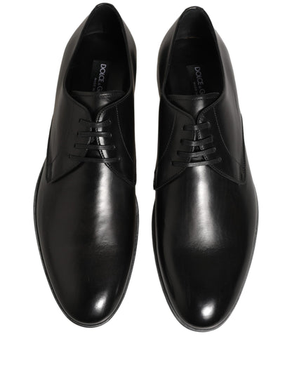 Dolce & Gabbana Dress Black Leather Lace Up Derby Men Shoes