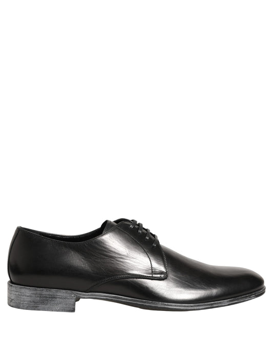 Dolce & Gabbana Dress Black Leather Lace Up Derby Men Shoes