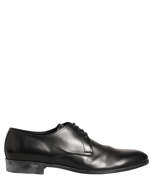 Dolce & Gabbana Men's Goat & Calf Leather Derby Lace-Up Shoes - Black