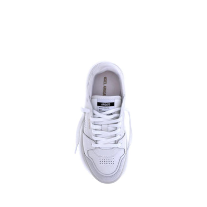 Sneakers by Axel Arigato for men in bos taurus calf suede leather white & signature presents a sumptuous silhouette, artfully capturing the essence of the Men's Low Top Bos Taurus Calf Suede Leather Sneakers with its sumptuous low-top style design.